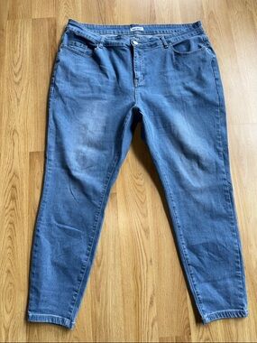 Blue Savvy Size 22W Classic Women's Blue Denim Skinny Stretch Jeans